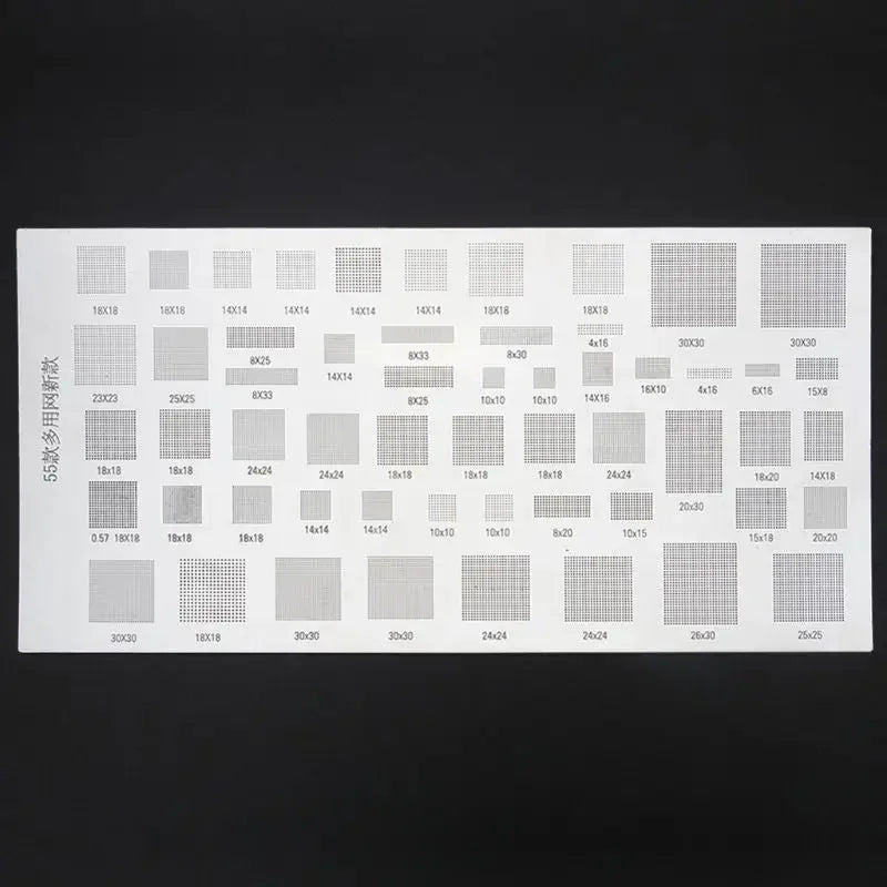 Universal BGA Stencil for Samsung Huawei iPad Power IC by PHONEFIX, set of 4 for precise reballing and IC repair.