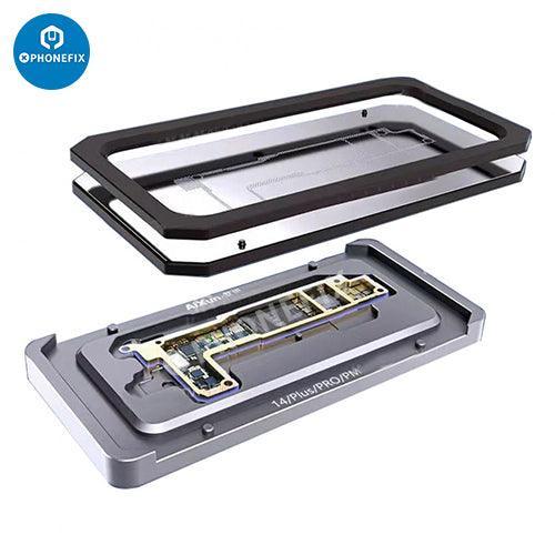 Z14 motherboard middle frame planting tin stand for iPhone 14 series, used with BGA reballing stencil by PHONEFIX.