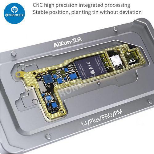 PHONEFIX Z14 motherboard middle frame planting tin stand for iPhone 14 series BGA reballing stencil, metal stand with frame support.