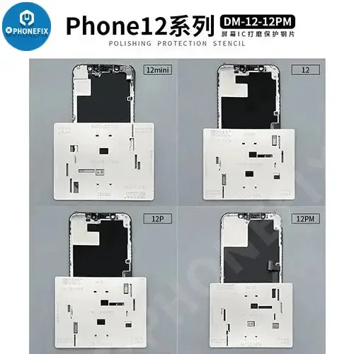 Amaoe BGA reballing stencil for iPhone 11-13 Pro Max screen cable IC protection, used for phone repair and reballing tasks.