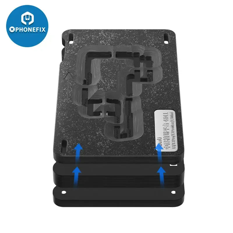 Qianli 4-in-1 middle layer tin planting platform for iPhone 13 Pro Max and Mini, used for BGA reballing, by PHONEFIX.