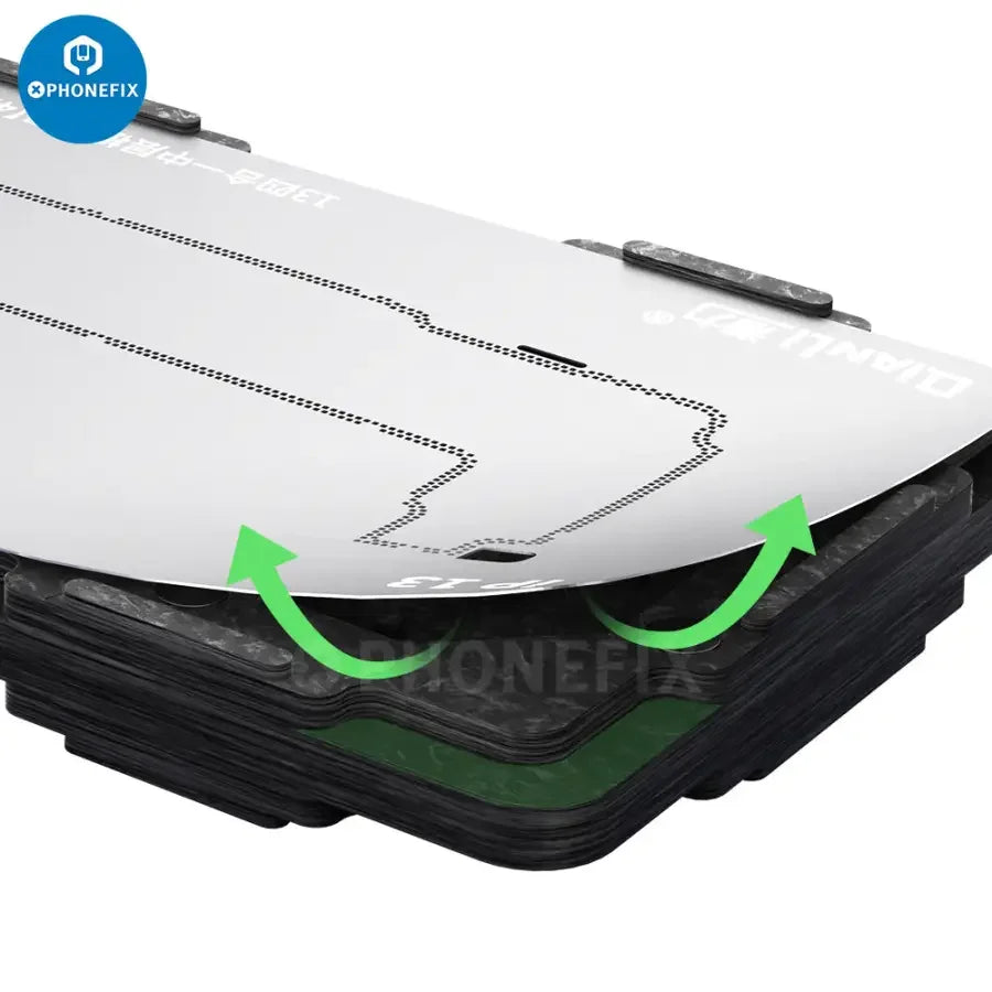 Qianli 4-in-1 middle layer tin planting platform for iPhone 13 Pro Max Mini BGA reballing stencil by PHONEFIX