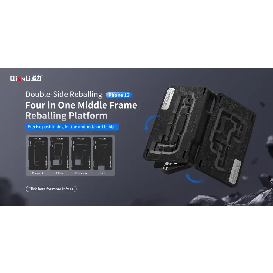 Qianli 4-in-1 Middle Layer Tin Planting Platform for iPhone 13 Pro Max Mini BGA Reballing Stencil by PHONEFIX