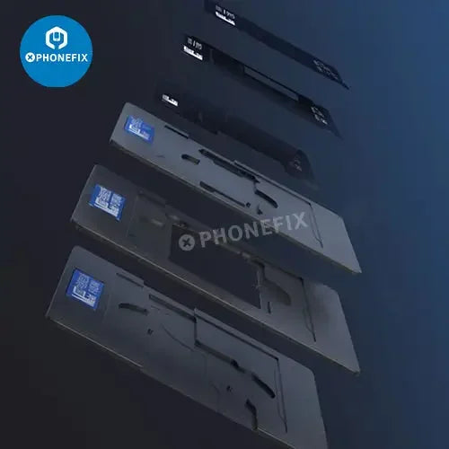 PhoneFix MaAnt 0.12mm BGA Reballing Stencil for iPhone X to 14 Pro Max, used as middle layer reballing platform for iPhone repair
