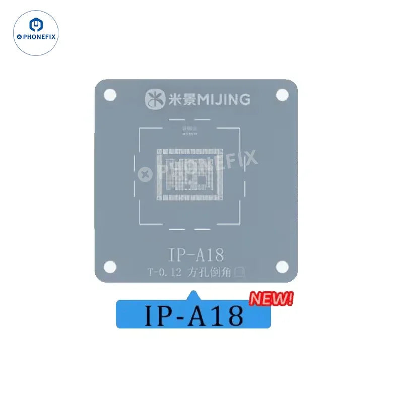 PhoneFix MIJING Z21 MAX CPU BGA Reballing Stencil Station for iPhone and Android devices, shown on the stencil tool.