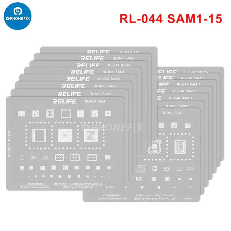PhoneFix RL-044 BGA Stencil for iPhone, Huawei, Samsung, Xiaomi Android phone CPU reballing and repair.