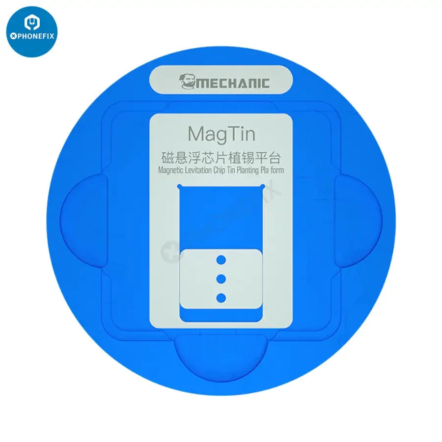 PHONEFIX Mechanic MagTin BGA Reballing Stencil for iPhone, Huawei, Qualcomm with planting platform, 9-piece set for precise rework.