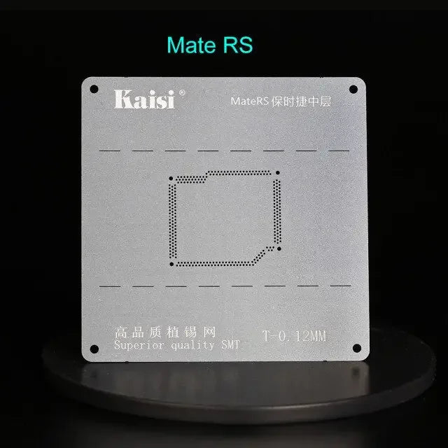 Kaisi 2D middle-level BGA reballing stencil for Huawei P40, P30, V30 Pro, used for phone repair and reballing processes.