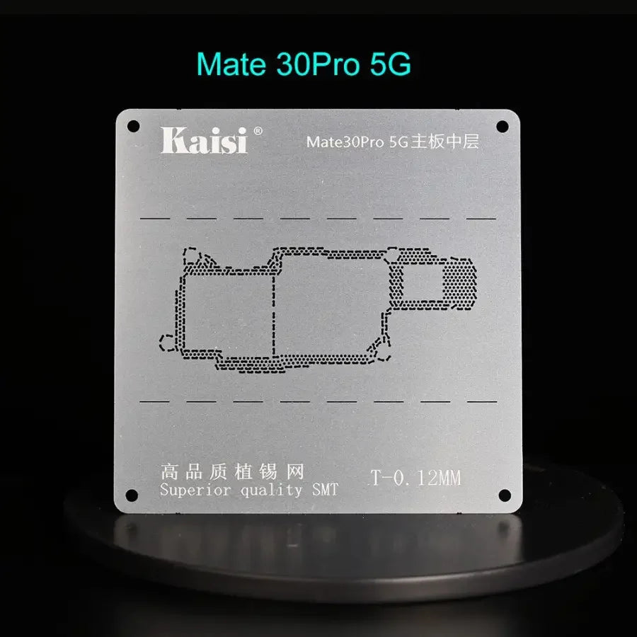 Kaisi 2D middle-level BGA reballing stencil for Huawei P40, P30, V30 Pro phones, used for BGA reballing repair.