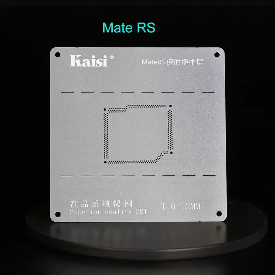 Kaisi 2D middle-level BGA reballing stencil for Huawei P40, P30, V30 Pro smartphones, used for precise reballing repairs.