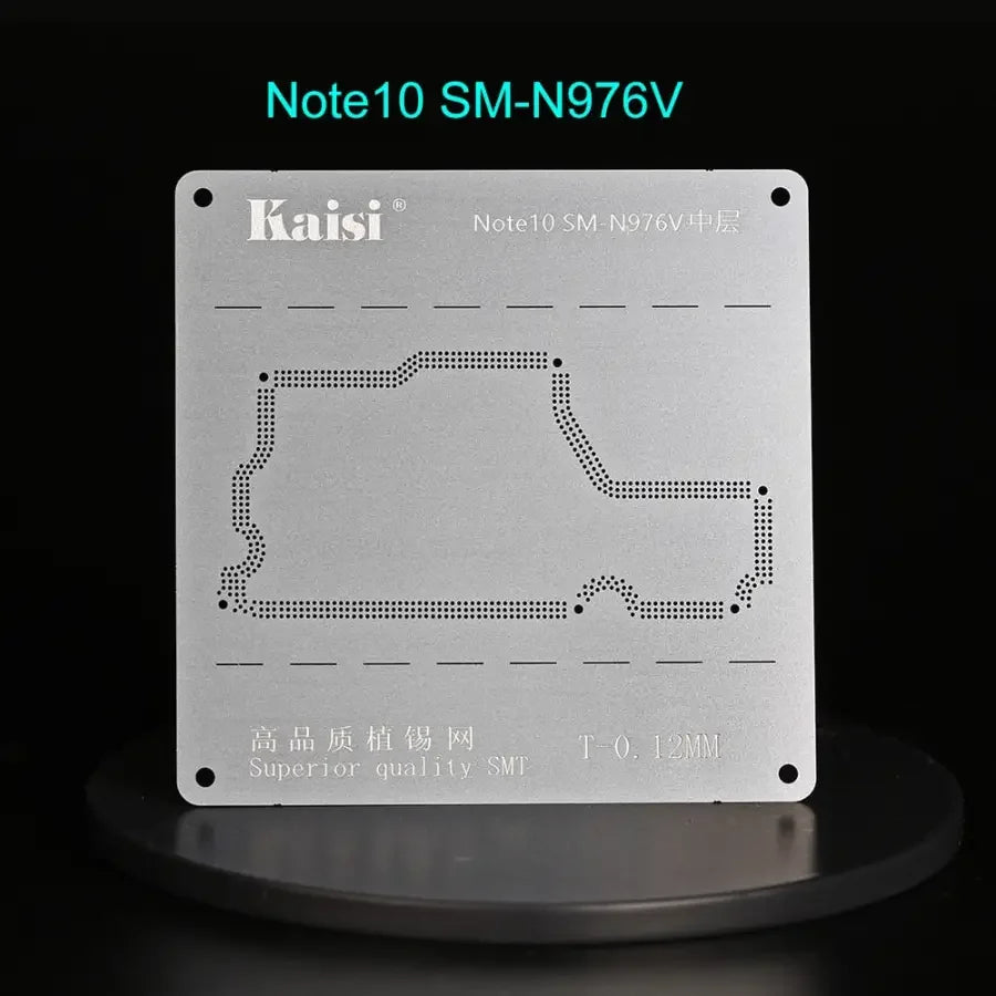 Kaisi 2D middle-level BGA reballing stencil for Huawei P40, P30, V30 Pro, used for phone repair and reballing processes.