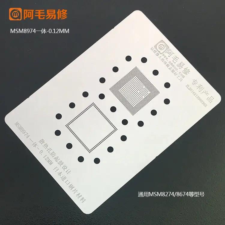 Amaoe BGA stencil for Qualcomm CPU reballing, PHONEFIX brand, precision template for reworking and repairing mobile device chips