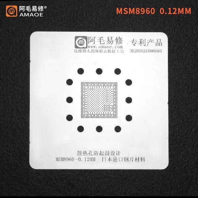 Amaoe BGA stencil for Qualcomm CPU reballing, PHONEFIX brand, precision template for reballing Qualcomm chips on circuit boards