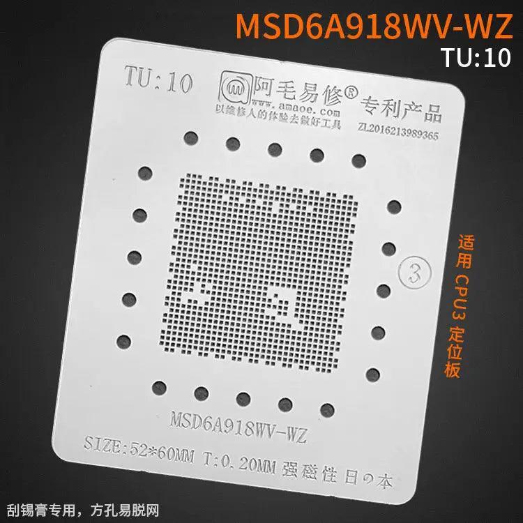 Amaoe BGA reballing stencil with square holes for LCD TV CPU and solder tin, designed for precise reworking by PHONEFIX.