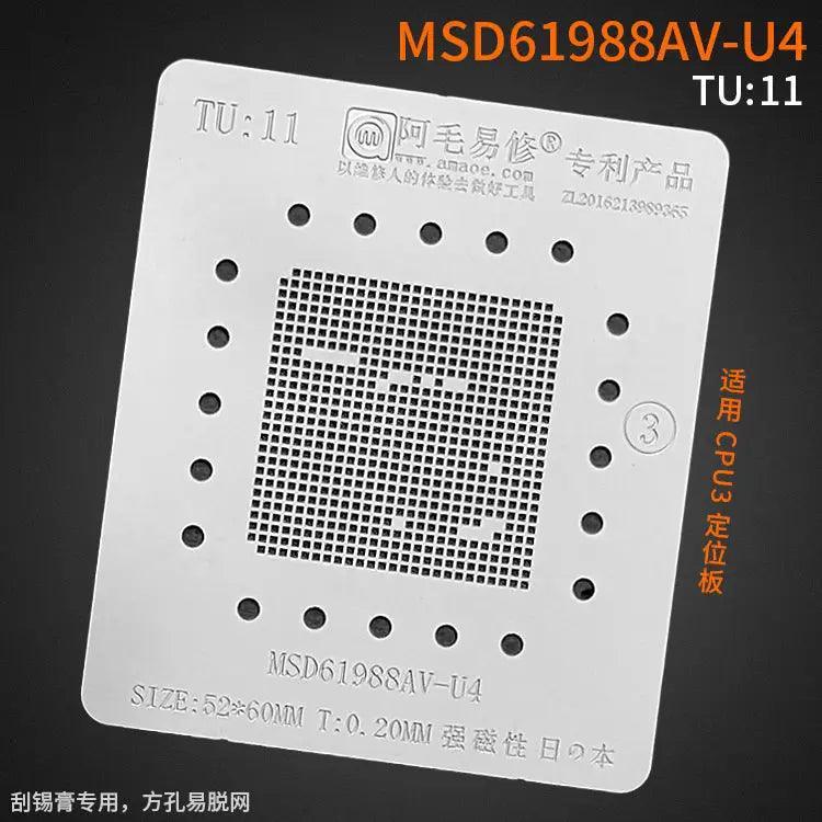 Amaoe BGA reballing stencil with square holes for LCD TV CPU solder tin, designed for precise rework and repair.
