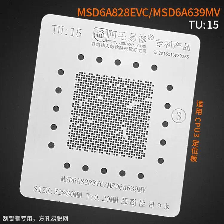 Amaoe BGA reballing stencil with square holes for LCD TV CPU solder tin, designed for precise reworking by PHONEFIX.