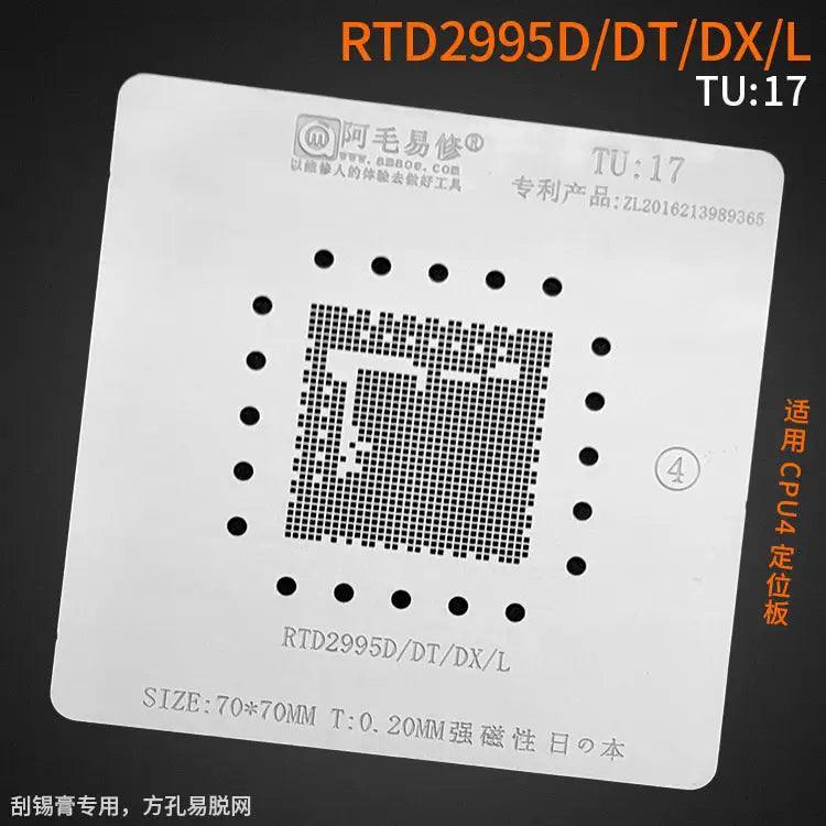 Amaoe BGA reballing stencil with square holes for LCD TV CPU solder tin, designed for precise rework and reballing processes.
