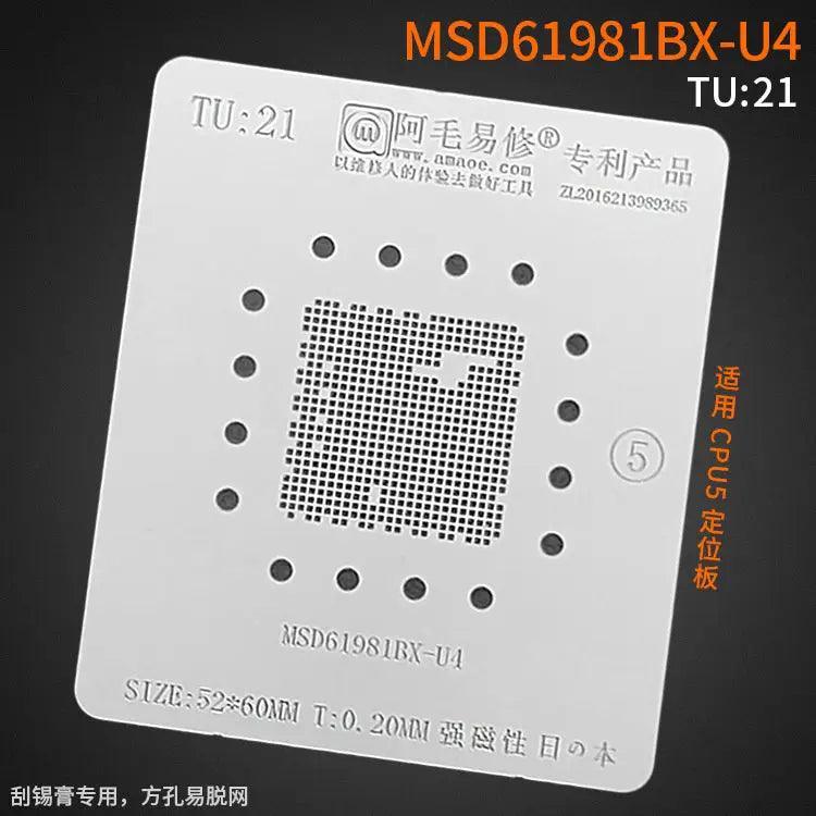 Amaoe Square Hole Solder Tin Plant Net for LCD TV CPU BGA Reballing Stencil by PHONEFIX, used for precise rework and soldering operations.