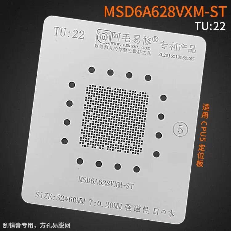 Amaoe BGA reballing stencil with square holes for LCD TV CPU solder tin, designed for precise rework and reballing processes.