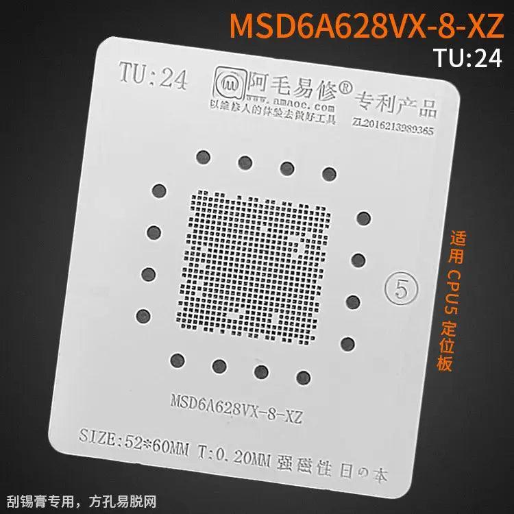 Amaoe BGA reballing stencil with square holes for LCD TV CPU solder tin, designed for precise rework and reballing tasks.