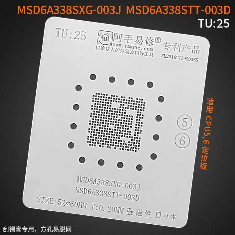 Amaoe BGA reballing stencil with square holes for LCD TV CPU solder tin, used for precision rework of phone and electronics.