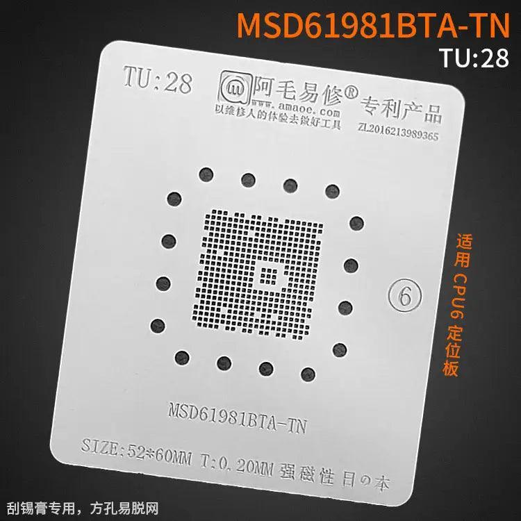 Amaoe Square Hole Solder Tin Plant Net for LCD TV CPU BGA Reballing Stencil by PHONEFIX, used for precise soldering and rework.