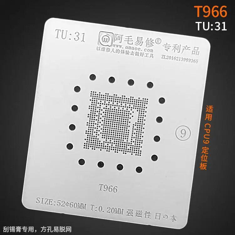 Amaoe Square Hole Solder Tin Plant Net for LCD TV CPU BGA Reballing Stencil by PHONEFIX, used for precise soldering and rework.
