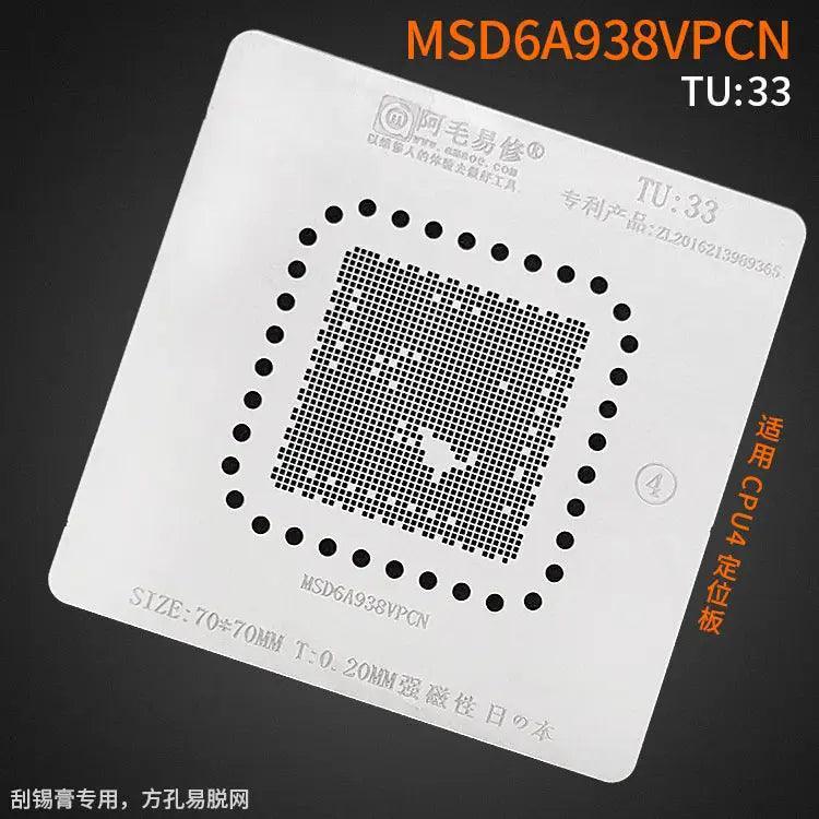 Amaoe BGA reballing stencil with square holes for LCD TV CPU and solder tin, designed for precise rework and repair.