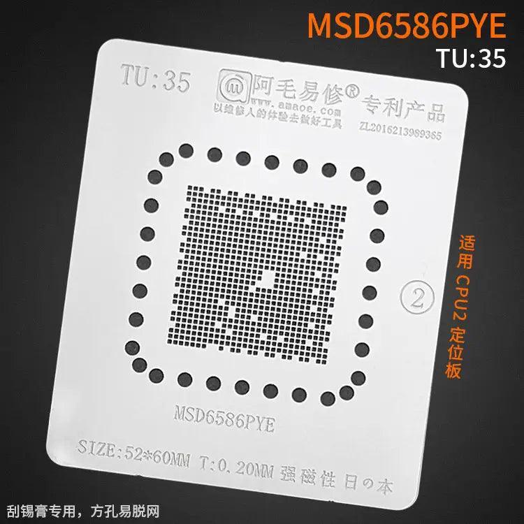 Amaoe BGA reballing stencil with square holes, designed for LCD TV CPU soldering, by PHONEFIX.