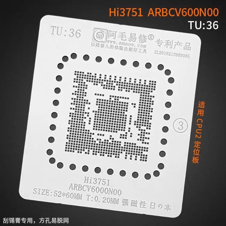 Amaoe Square Hole Solder Tin Plant Net for LCD TV CPU BGA Reballing Stencil by PHONEFIX, used for precise soldering and rework.