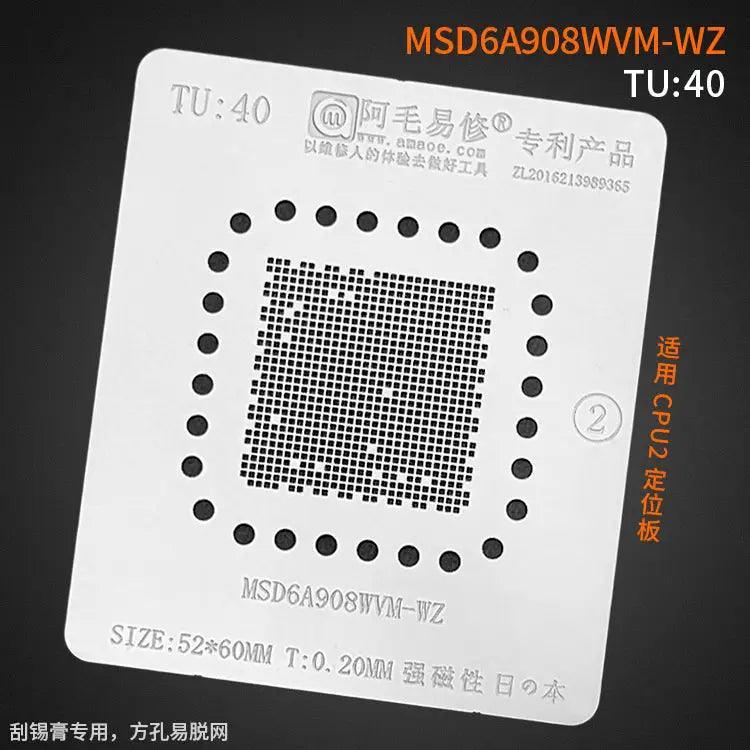 Amaoe BGA reballing stencil with square holes for LCD TV CPU solder tin, designed for precise reworking by PHONEFIX.