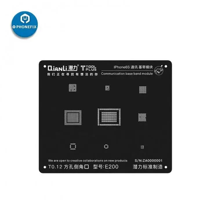 Pochoir de reballage BGA 3D pour processeur Qianli iBlack pour iPhone 5S, 6, 6S, 7, 8 et X, utilisé pour des réparations de reballage précises.