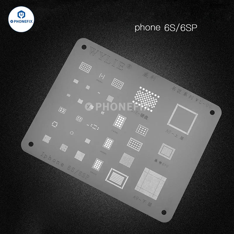 PhoneFix WYLIE WL-15 LCD IC BGA Reballing Stencil for iPhone 6S to 12 Pro Max, white, precise reballing tool