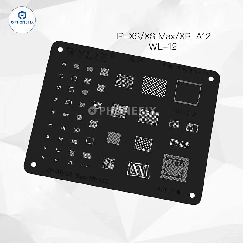 Phonefix WYLIE WL-15 LCD IC BGA Reballing Stencil for iPhone 6S to 12 Pro Max, white BGA reballing stencil for repair.