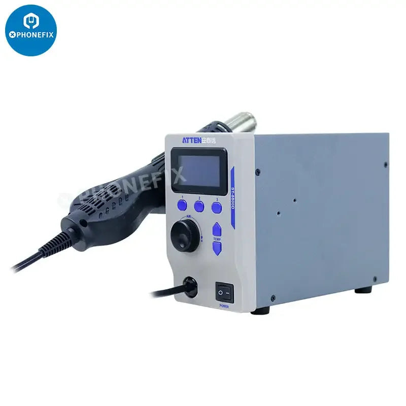 ATTEN ST-8800D 800W hot air gun BGA rework station by PHONEFIX with digital controls and ergonomic design.