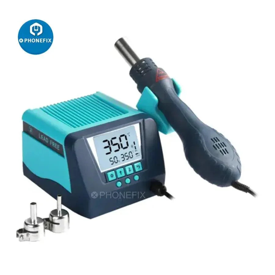 Bakon BK880 BGA rework station with hot air gun for lead-free desoldering and phone repair, featuring a professional soldering and rework setup.