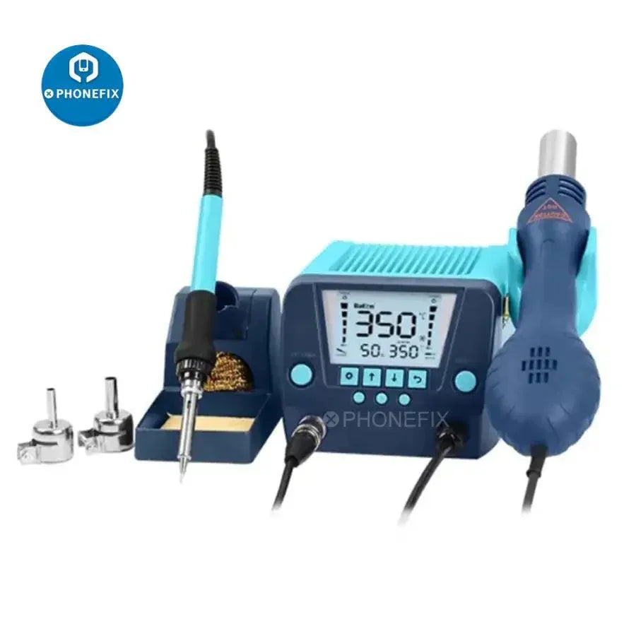 Bakon BK881 2-in-1 LCD digital display rework station with soldering iron for BGA rework, featuring digital controls and ergonomic design.