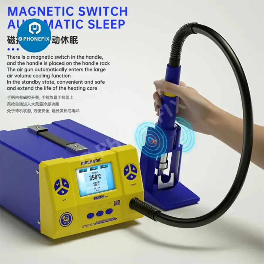 PHONEFIX Mechanic 861DW Max 1000W BGA Rework Station with intelligent hot air welding and rework capabilities.