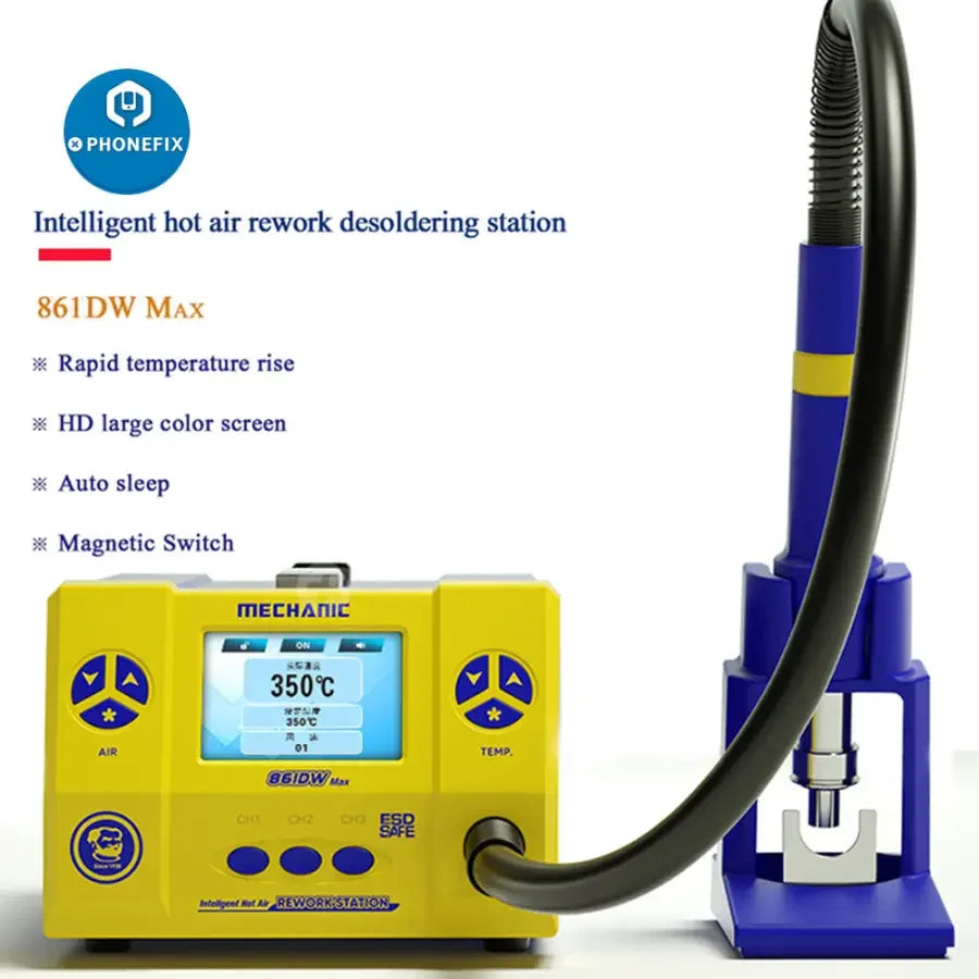 PHONEFIX Mechanic 861DW Max 1000W BGA Rework Station with intelligent hot air welding for electronics repair.