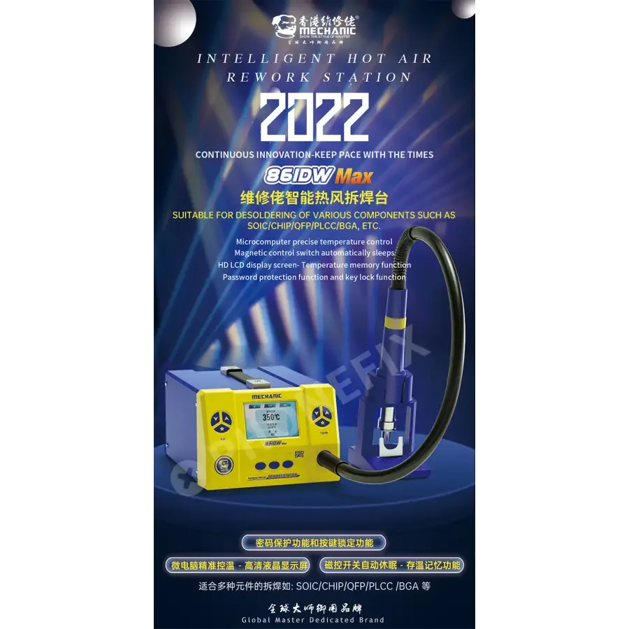PHONEFIX Mechanic 861DW BGA Rework Station with 1000W hot air for precise PCB rework and component removal.