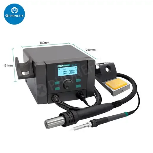 PHONEFIX QUICK 8686D+ BGA rework station with 2-in-1 soldering iron and hot air gun for electronic repairs