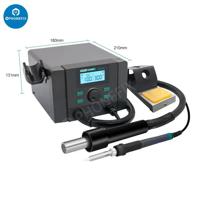 PhoneFix QUICK 8786D+ BGA rework station with 2-in-1 hot air gun for de-soldering and rework tasks.