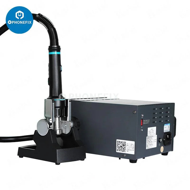 Sugon 8630Pro BGA rework station with hot air gun, used for electronics repair, branded by PHONEFIX, in a professional workspace.
