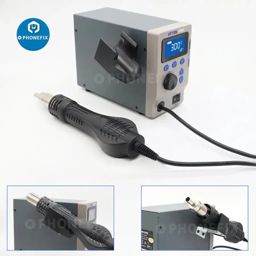 ATTEN WX-2008D BGA Rework Station by PHONEFIX with hot air gun and soldering tools for electronics repair.