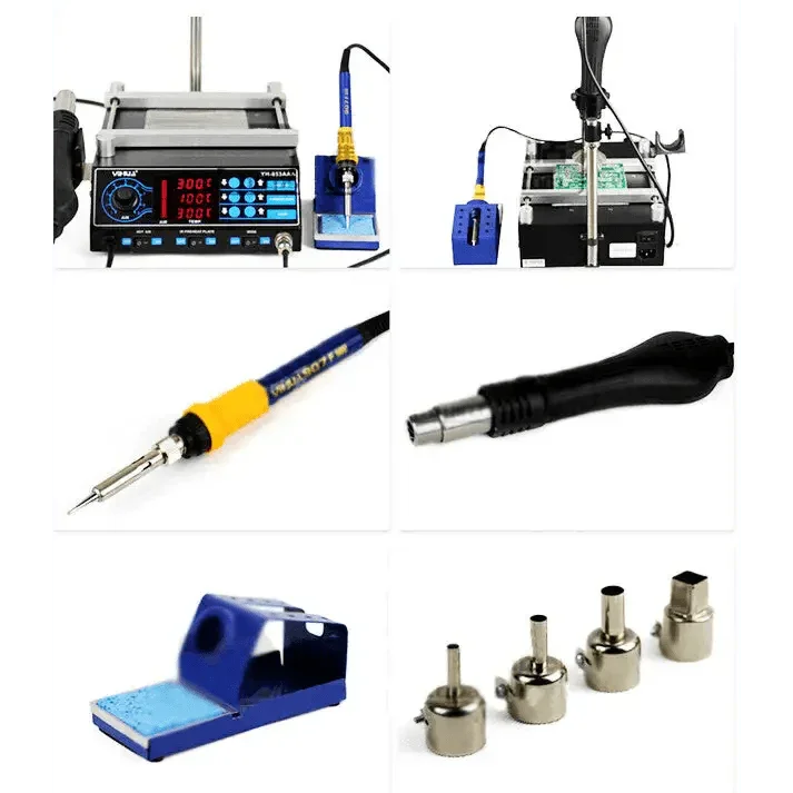 YIHUA 853 3A BGA Rework Station for personal soldering and workshop tasks, with control knobs and heating elements visible.
