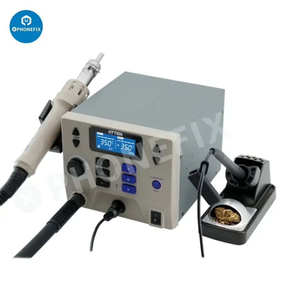 ATTEN ST-8602D 1300W BGA Rework Station by PHONEFIX with hot air desoldering tools and digital controls for electronics repair
