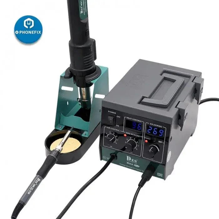 PHONEFIX DES H92 2-in-1 BGA rework station with precision hot air gun for SMD soldering and rework tasks.