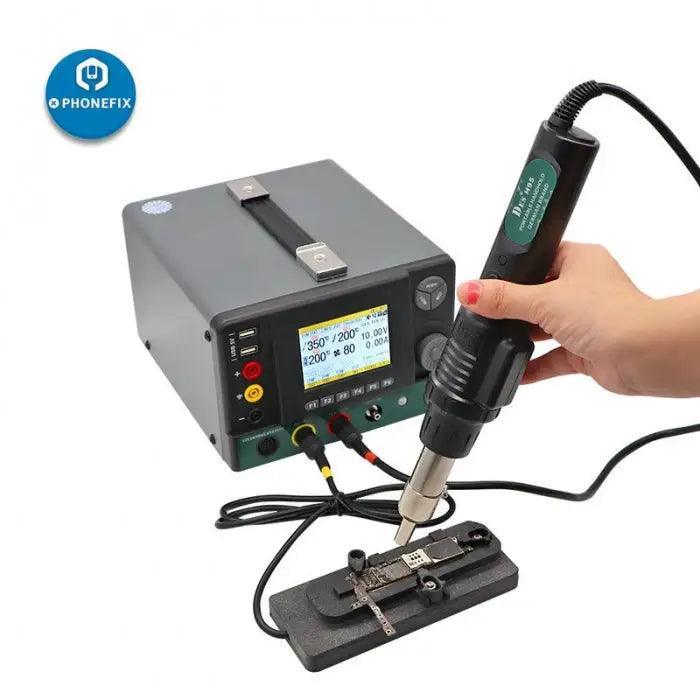 PhoneFix DES H95 BGA rework station with digital display, multiple controls, and integrated soldering and rework tools.