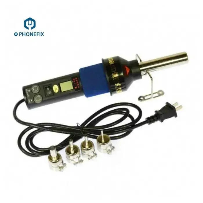 PhoneFIX GJ-8018 portable BGA rework station with temperature control hot air gun for electronic repairs.