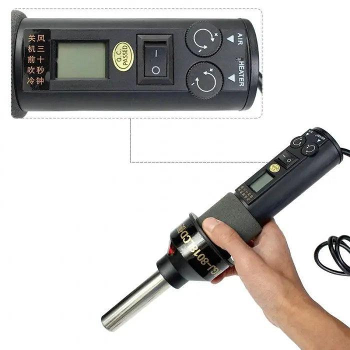 Phonefix GJ-8018 portable BGA rework station with temperature-controlled hot air gun for electronic repairs.